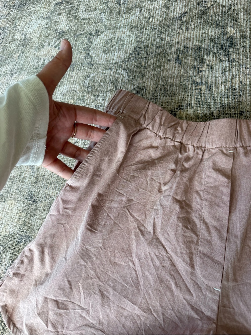 Nwot Coyuchi Women's Isla 100% Organic Cotton Shorts Pink Chambray Medium — image 4 of 8